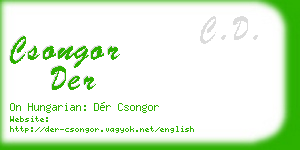 csongor der business card